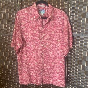 Reyn Spooner Red and Cream Tropical Shirt